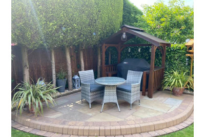 Sapcote Bistro Set in Grey Rattan