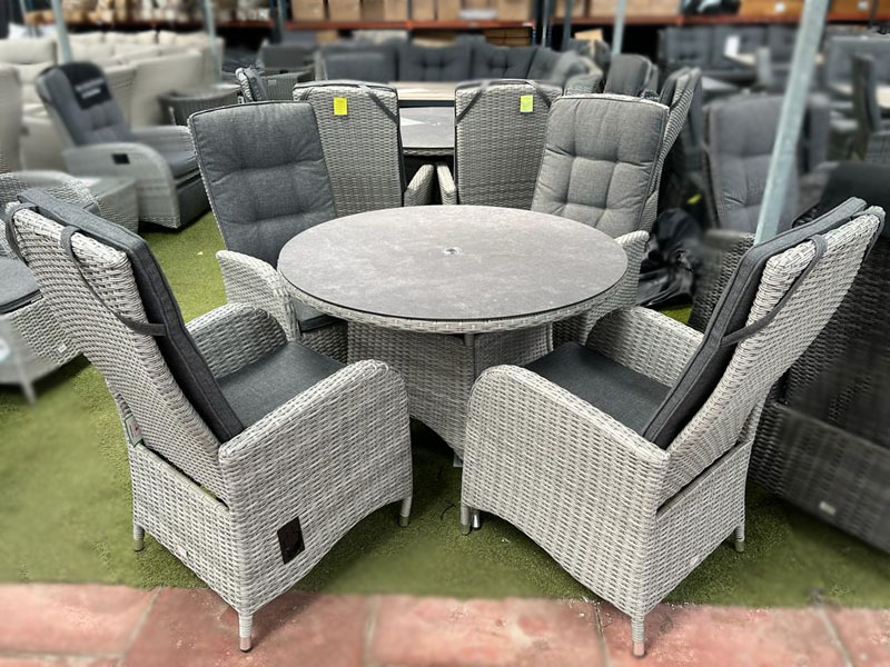 4 seater round top garden dining set