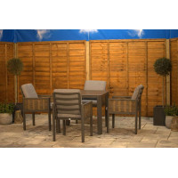 Bosworth Aluminium 4 Seater Dining Set with Brown Rattan