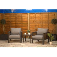 Bosworth Aluminium Bistro Set with Brown Rattan