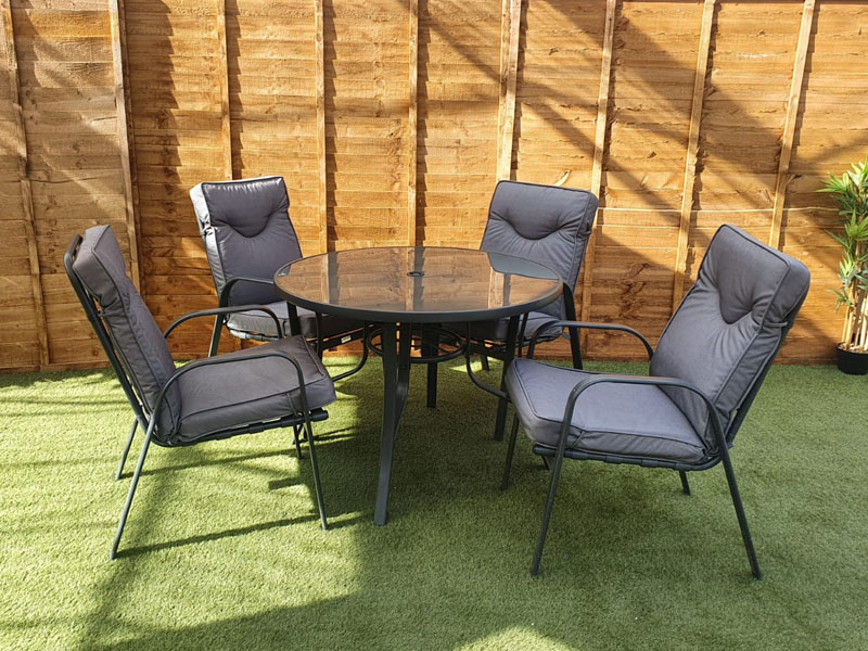 Metal 4 seater shop garden furniture set