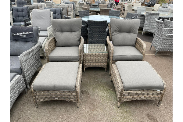 Sapcote Reclining Set in Brown Rattan