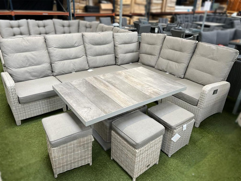 Lucia Corner Sofa Set Latte 2020 Sapcote Garden Centre