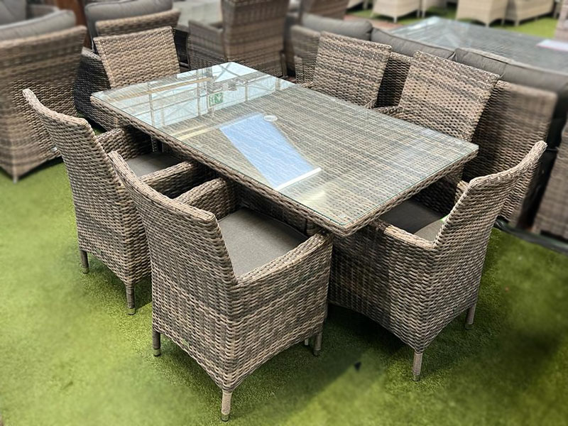 6 seater rectangle shop dining table