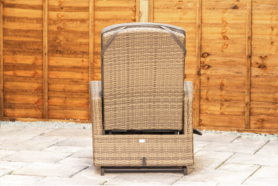 Burbage Rocking & Reclining Rattan Bistro Set in Cappuccino Brown