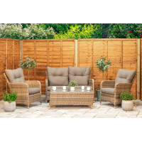 Sapcote Sofa Lounge Set in Brown Rattan 