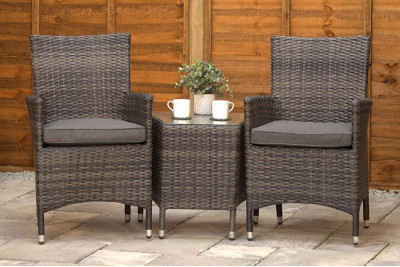 Sapcote  Companion Set in Stone Grey Rattan