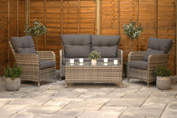 Sapcote Sofa Lounge Set in Grey Rattan 