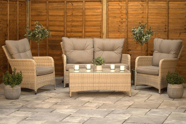 Sapcote Sofa Lounge Set in Natural Rattan