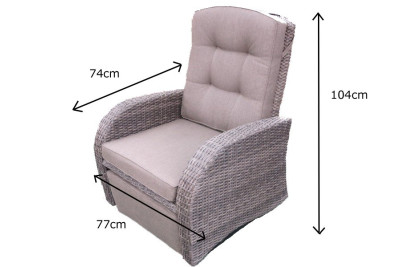 Burbage Rocking & Reclining Rattan Bistro Set in Latte