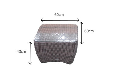 Burbage Rocking & Reclining Rattan Bistro Set in Latte