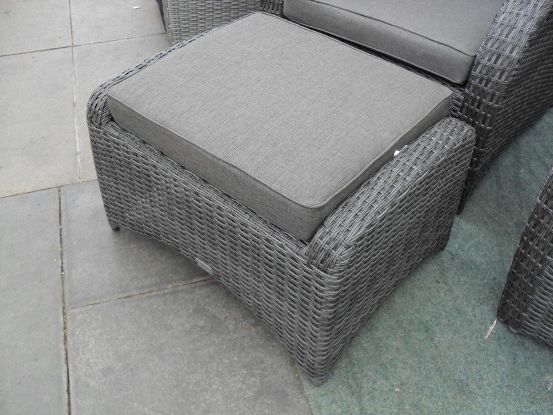 Reclining Rattan 4 Seater Sofa Set (Grey) - Sapcote Garden Centre UK