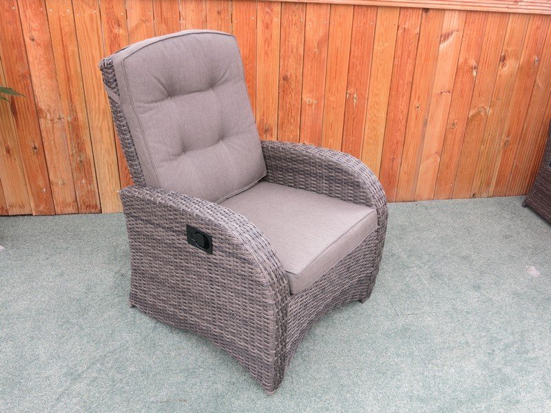 Reclining Rattan 4 Seater Sofa Set (Grey) - Sapcote Garden Centre UK