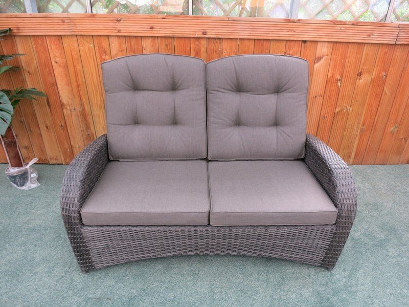 Reclining Rattan 4 Seater Sofa Set (Grey) - Sapcote Garden Centre UK