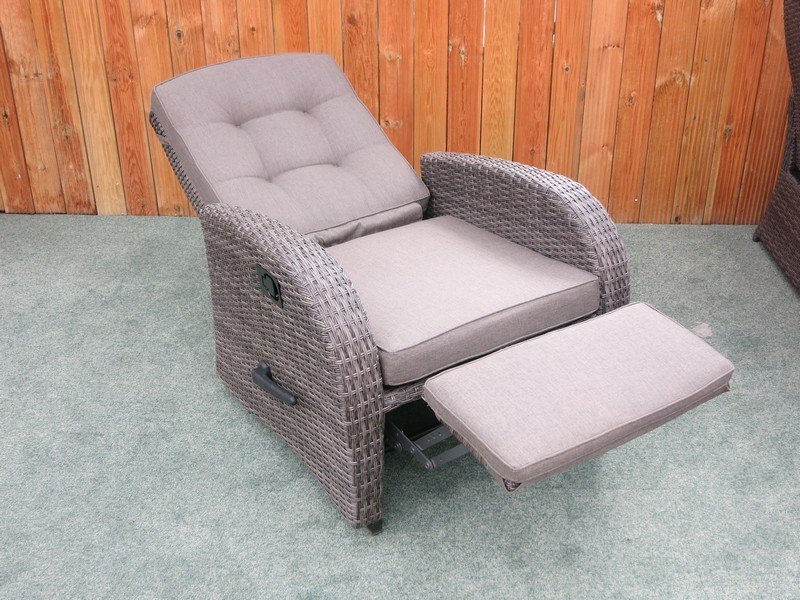 Reclining Rattan Bistro Set with Rocking Armchairs - Sapcote Garden Centre