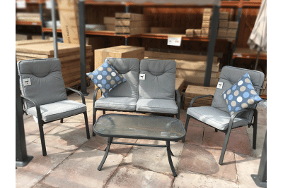 Padded Steel 4 Piece Garden Furniture Set