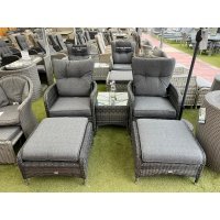 Sapcote Reclining Set in Dark Grey Rattan