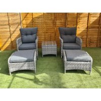 Sapcote Reclining Set in Grey Rattan
