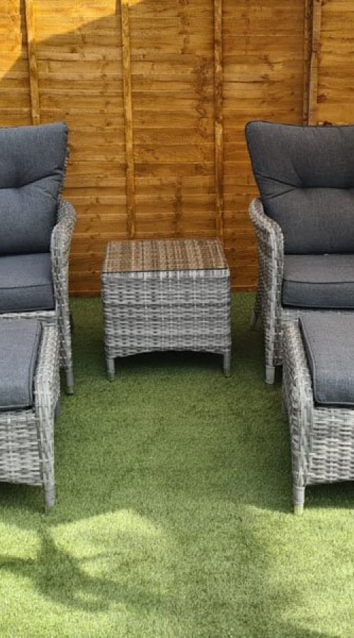 Customer Reviews for Sapcote Reclining Set in Grey Rattan