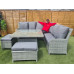 Cassano Grey Corner Rattan Sofa Dining Set