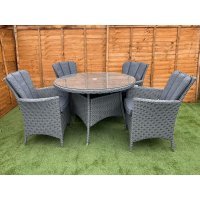 Kenilworth 4 Seater Dining Set in Grey Rattan