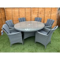 Kenilworth 6 Seater Dining Set in Grey Rattan