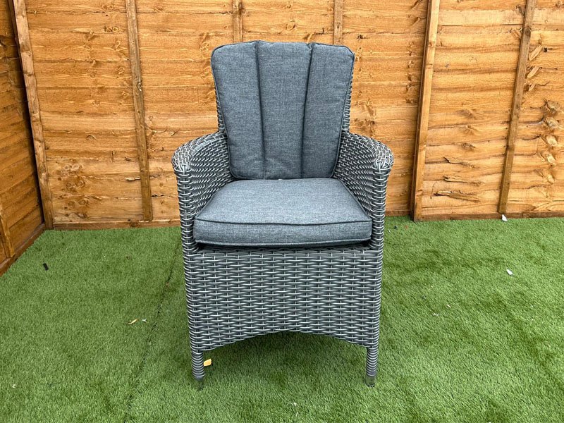 Portofino 6 Seater Dining Set in Grey Rattan