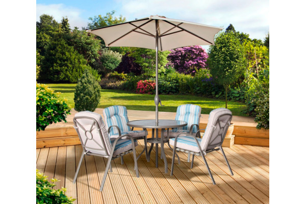 Roma Grey 4 Seater Garden Dining Set 