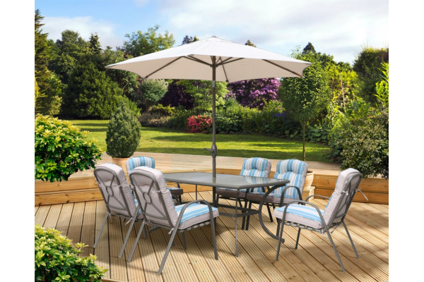 Roma Grey 6 Seater Garden Dining Set 