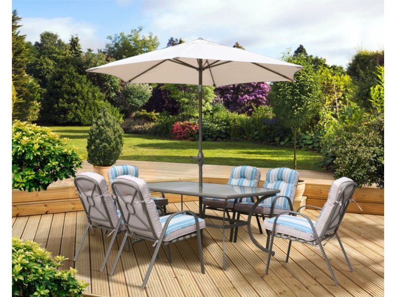 Roma Grey 6 Seater Garden Dining Set