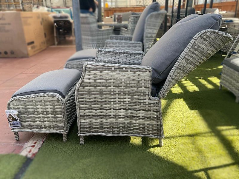 Rattan companion hotsell set with footstools