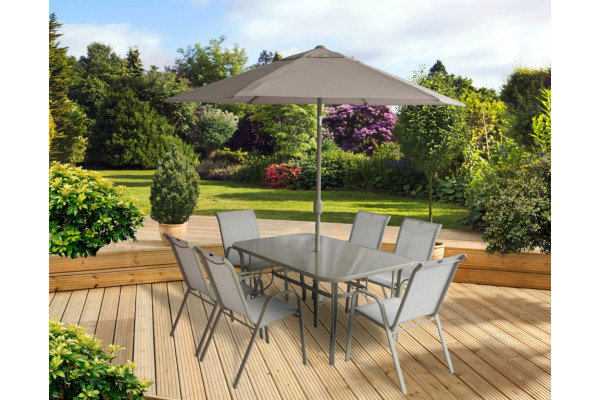 Elba Grey 6 Seater Garden Dining Set