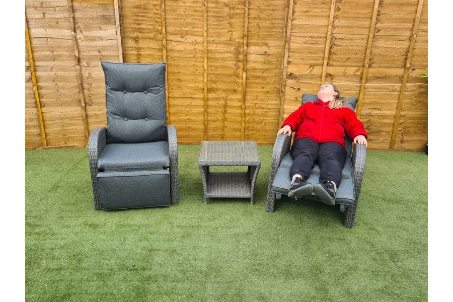 Rattan garden recliner new arrivals