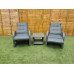Burton Reclining Rattan Bistro Set + Built in Footrests