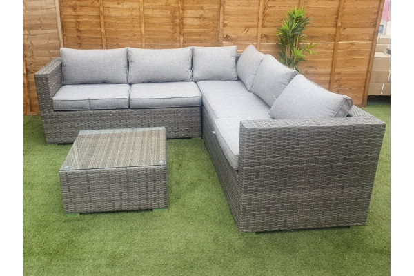 Luxury Rattan Corner Sofa Set in Grey