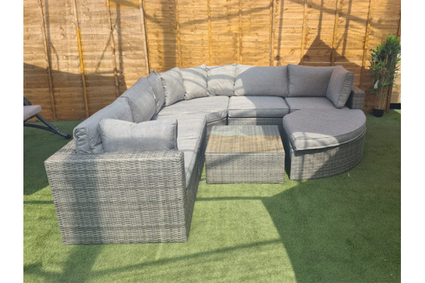 Lisbon Rattan Corner Lounge Set in Grey