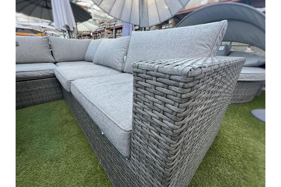 Lisbon Rattan Corner Sofa Set Height Adjustable Table
