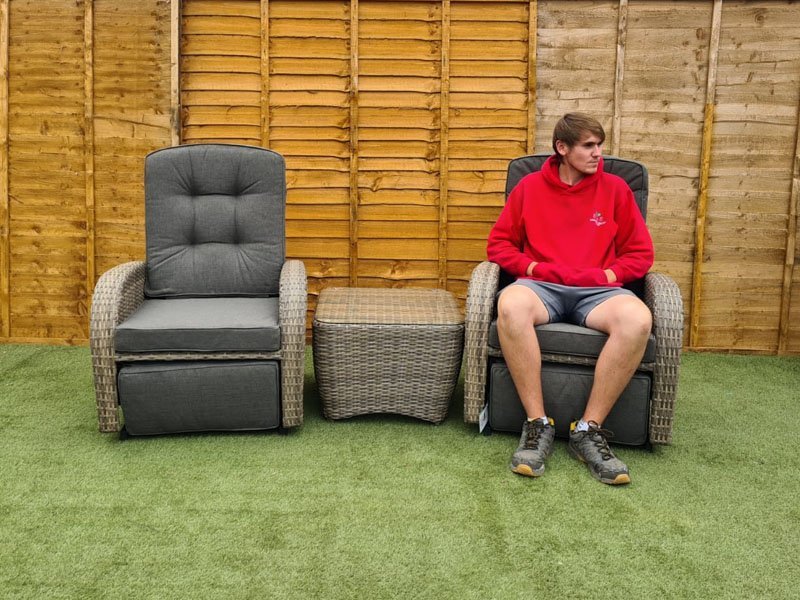 Rocking and reclining rattan bistro set cheap