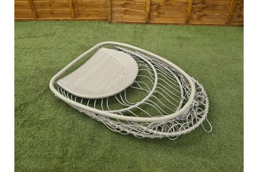 Rattan effect Hanging Foldable Garden Egg Cocoon Chair Latte