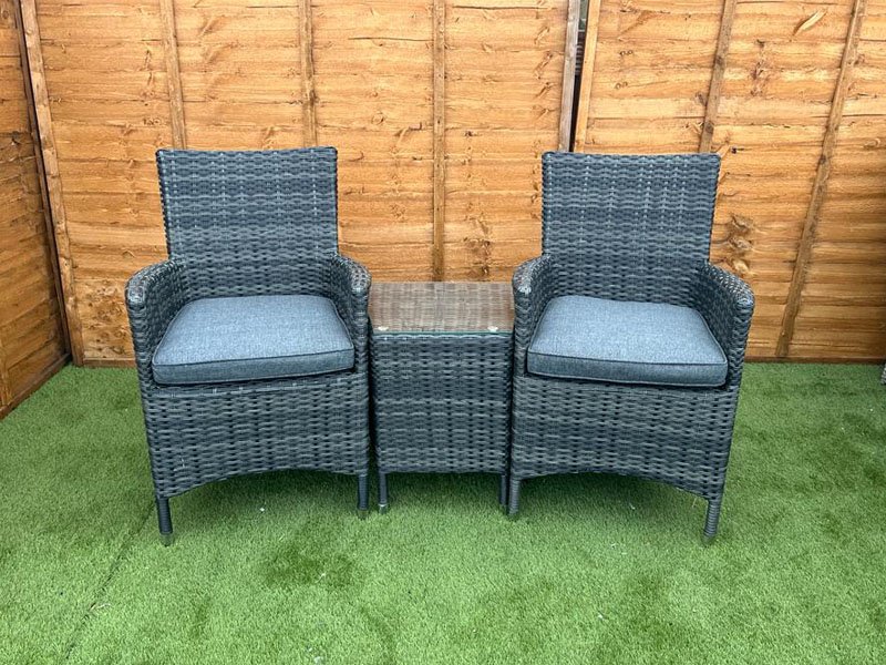 Dark grey sale rattan chairs