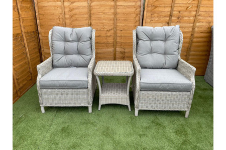 Sapcote Deluxe Reclining Set in Natural Rattan