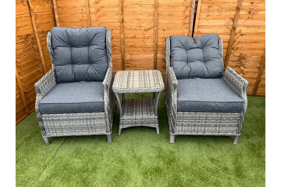 Grey rattan reclining chairs online