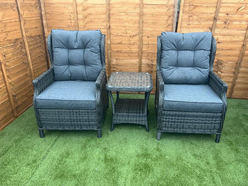 Sapcote Reclining Set in Dark Grey Rattan
