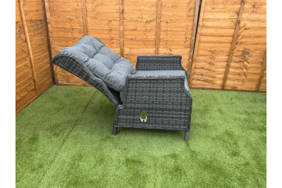 Sapcote Deluxe Reclining Set in Dark Grey Rattan