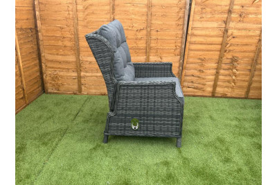 Sapcote Deluxe Reclining Set in Dark Grey Rattan