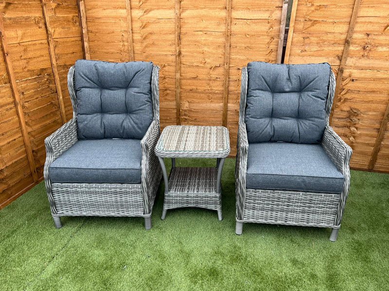 Grey rattan outlet recliner chair