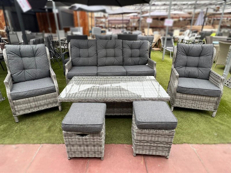 Reclining outdoor hot sale sofa set