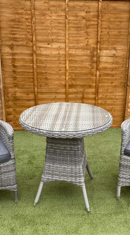 Customer Reviews for Sapcote Bistro Set in Grey Rattan