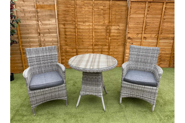 Sapcote Bistro Set in Grey Rattan