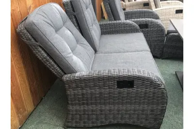 Reclining Rattan Sofa - Single